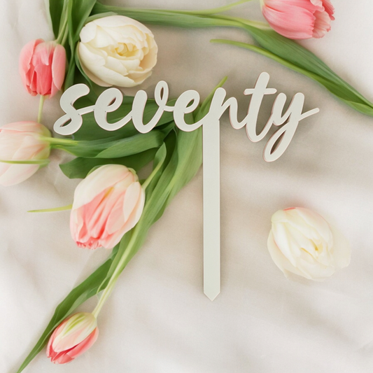 "Seventy" Cake Topper