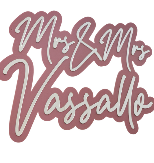 Double Acrylic (Mr & Mrs/ Mrs & Mrs/ Mr & Mr) Sign