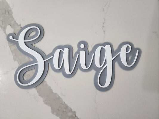 Double Layered Name Sign