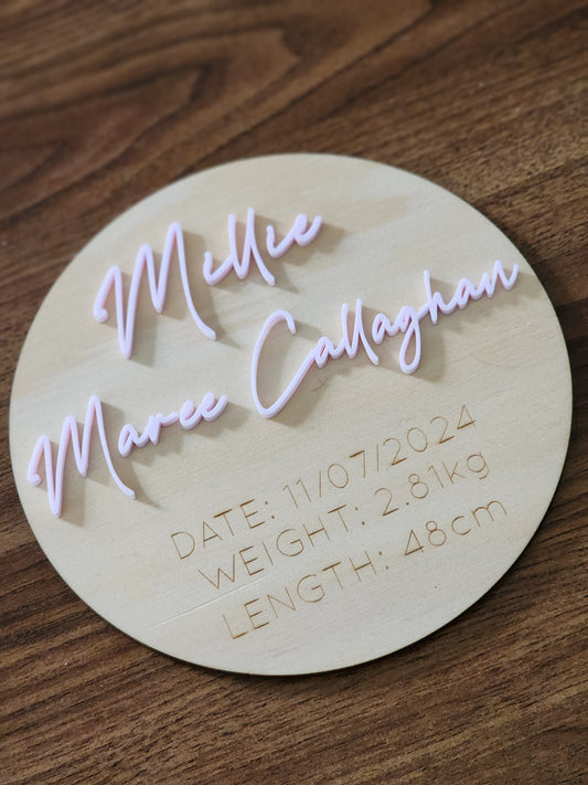 Baby Announcement Plaque
