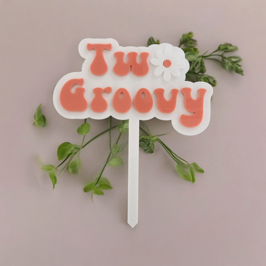"Two Groovy" Cake Topper