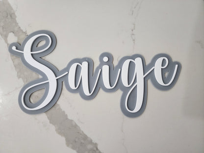Double Layered Name Sign