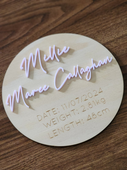 Baby Announcement Plaque